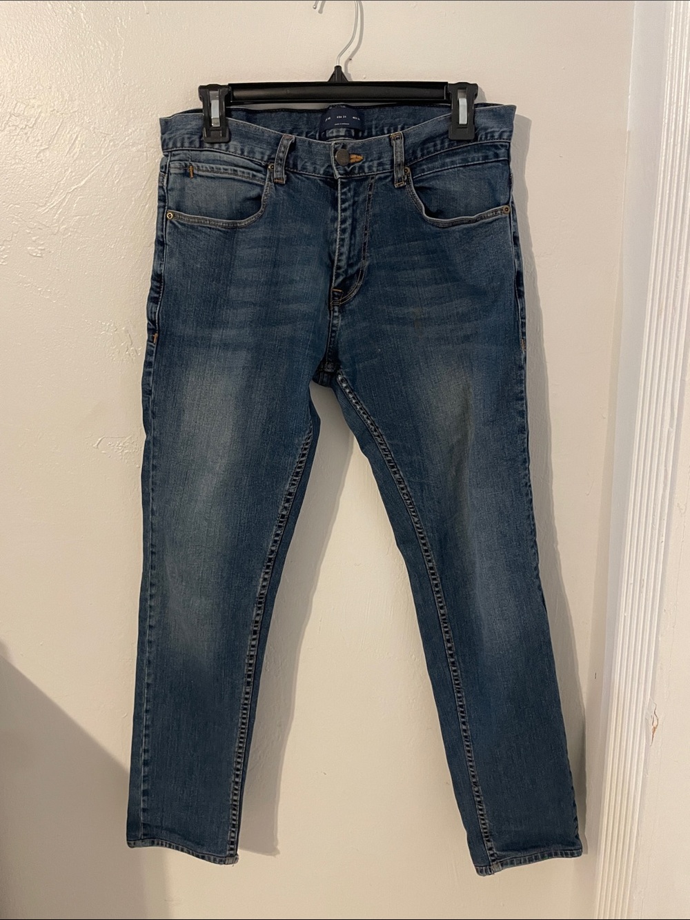Zara Men's Slim Straight Jeans - Medium Blue Wash